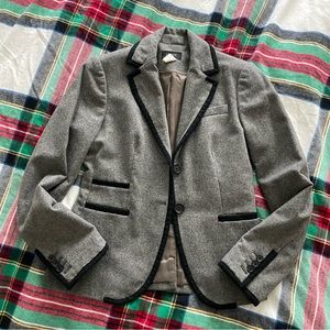 J. Crew Boutonniere Blazer Gray & Black trim 32493